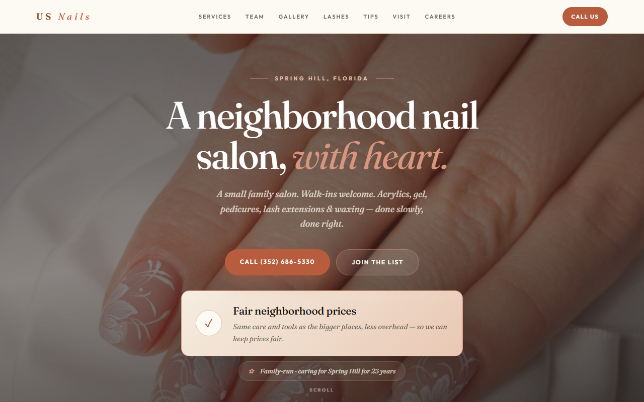 US Nails — the site I built