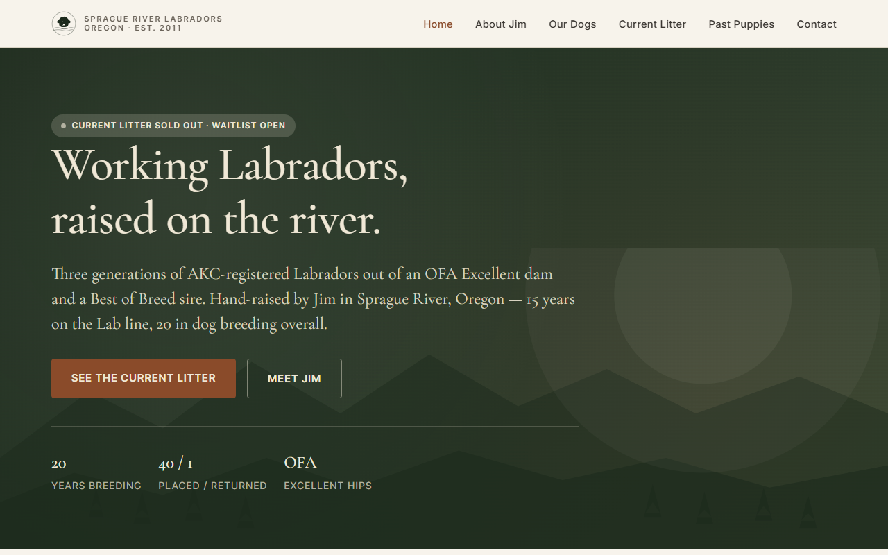 Sprague River Labradors — live site
